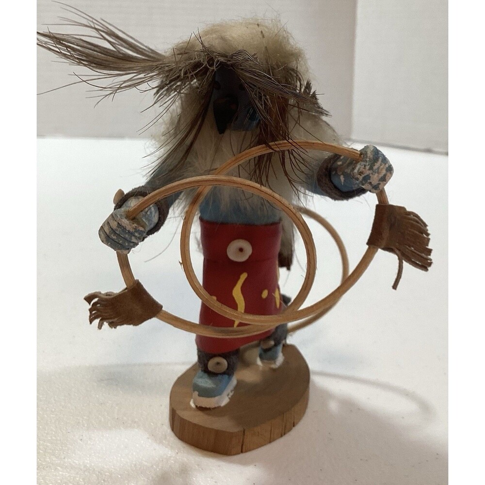 Vintage Hopi Hoop Dancer Kachina Doll Native American Art Signed F Charley